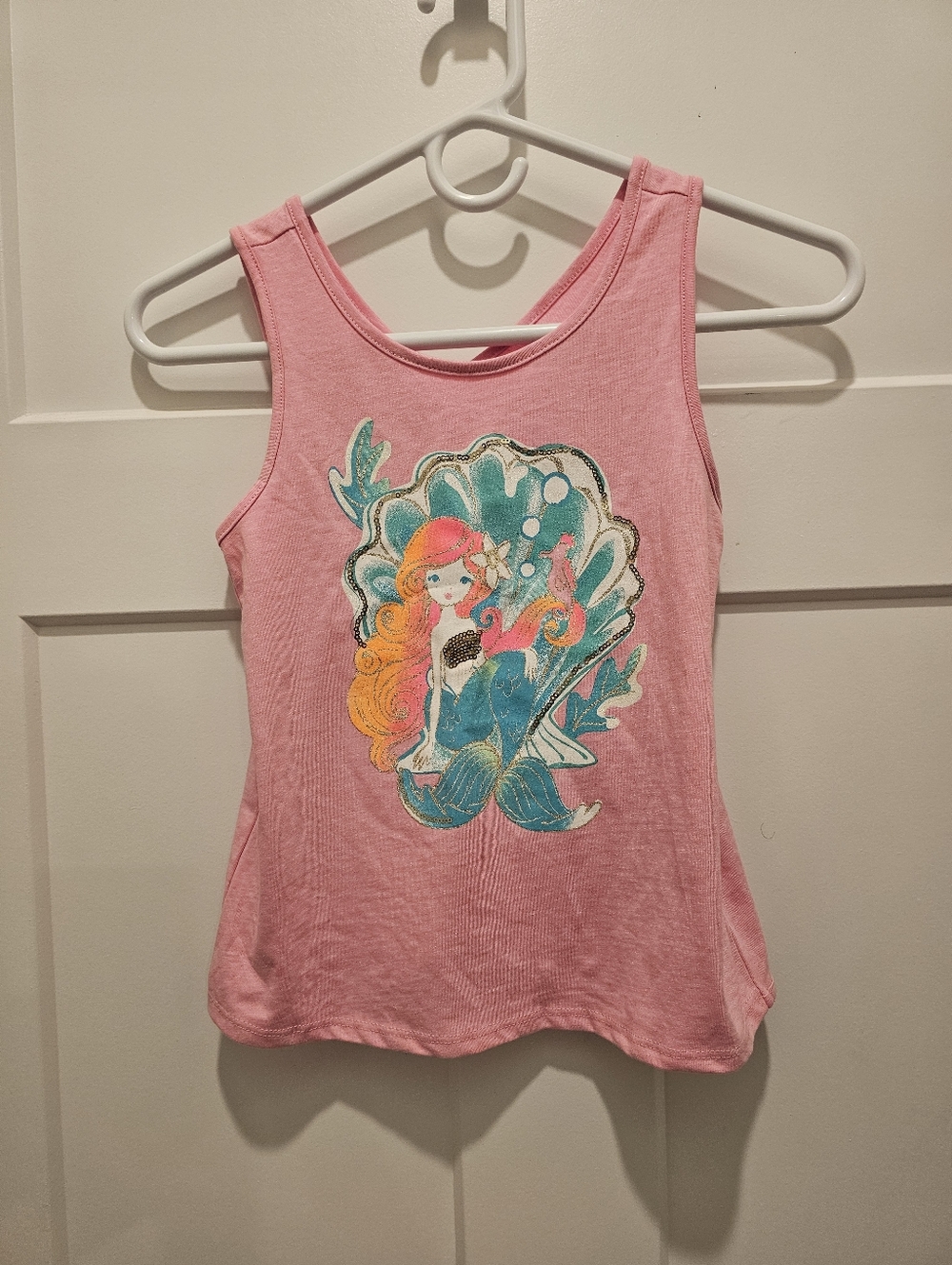 Tommy Bahama Girls Tank Top Size M 7/8 Pink Mermaid Shell Sleeveless